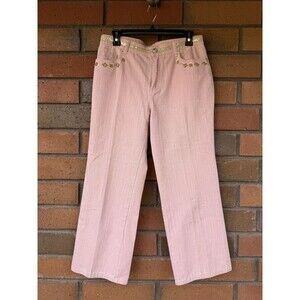 Nancy Bolen Hippie Jeans Embellished Mid Rise City Girl | Pink |‎ Size 10